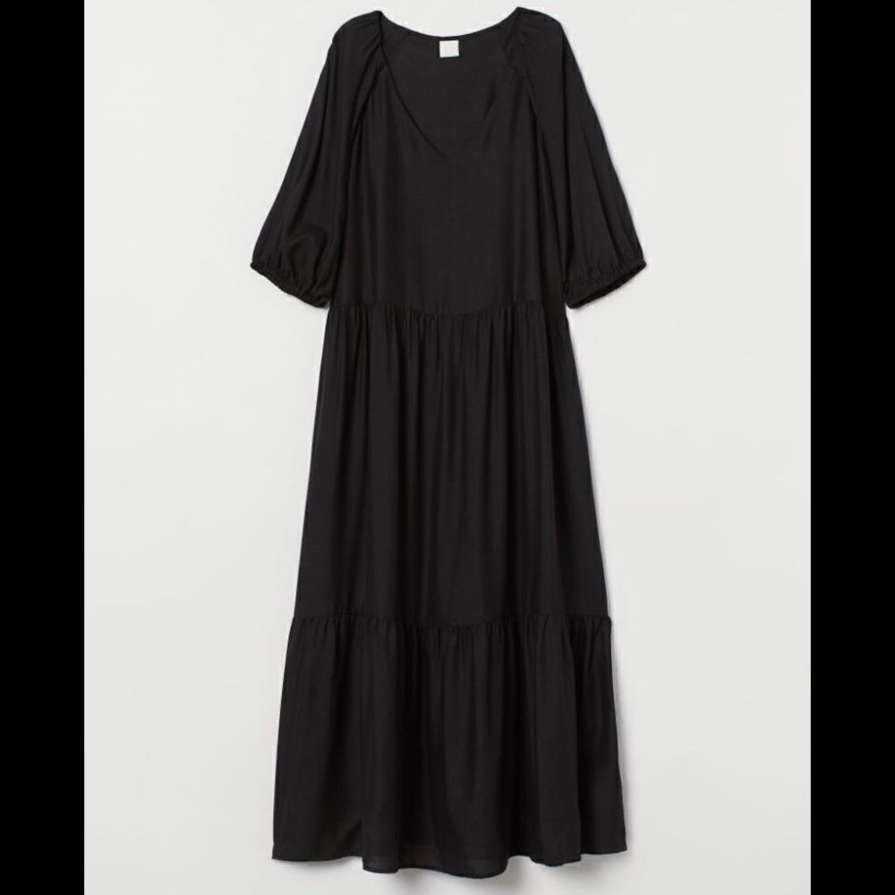 Puff-sleeved dress H&M black new - Picture 6 of 6